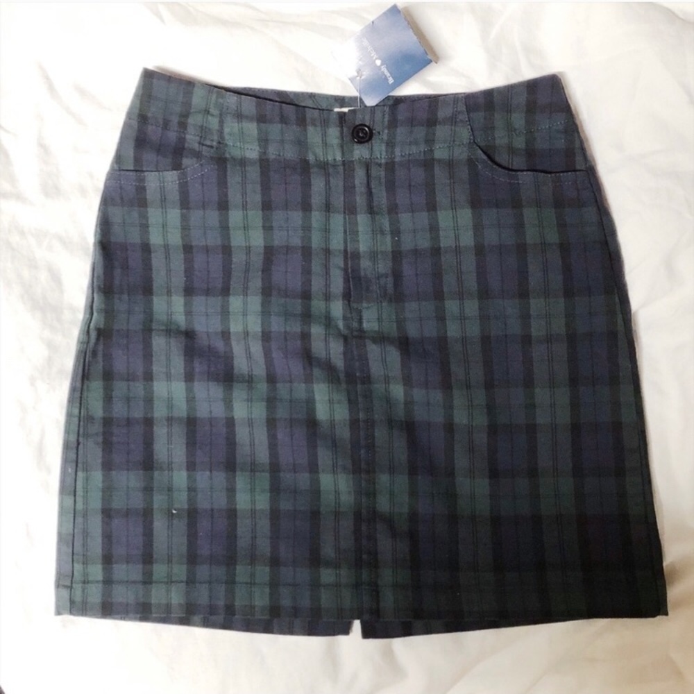 NWT Green Plaid Kassia Skirt